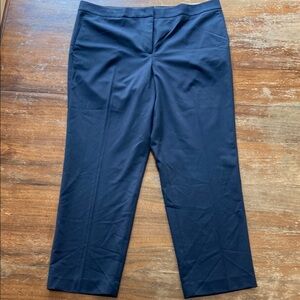 NWT Ann Taylor The Ankle in Curvy Mid Rise Pants Slacks Trousers Dark Navy Blue